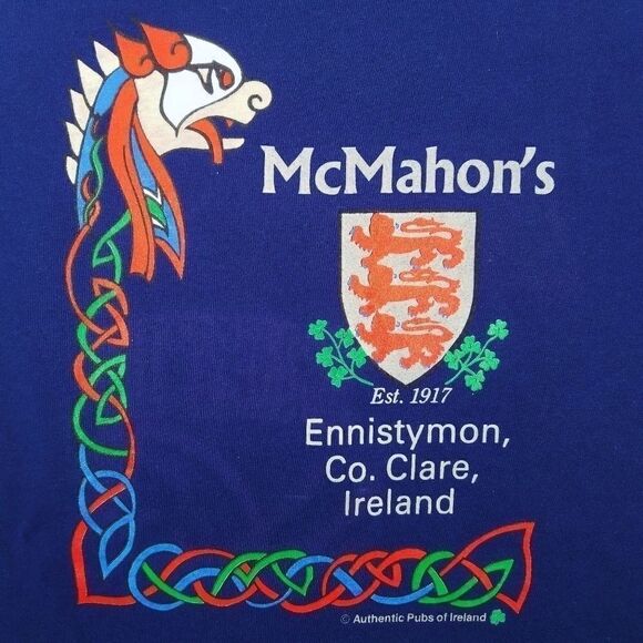 80s McMahon's Pub Ireland VTG Single Stitch Shirt - Picture 7 of 8